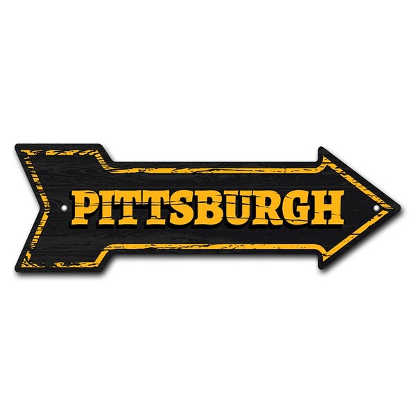 Pitsburgh Arrow Sign Funny Home Decor 24in Wide